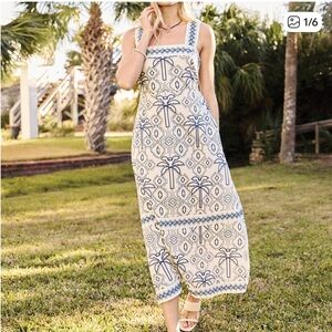 Spartina 449 Cleona Midi Dress Oheechee Palm Geo